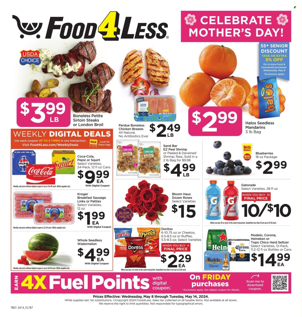 Food 4 Less ad - 05/08/2024 - 05/14/2024. Page 1