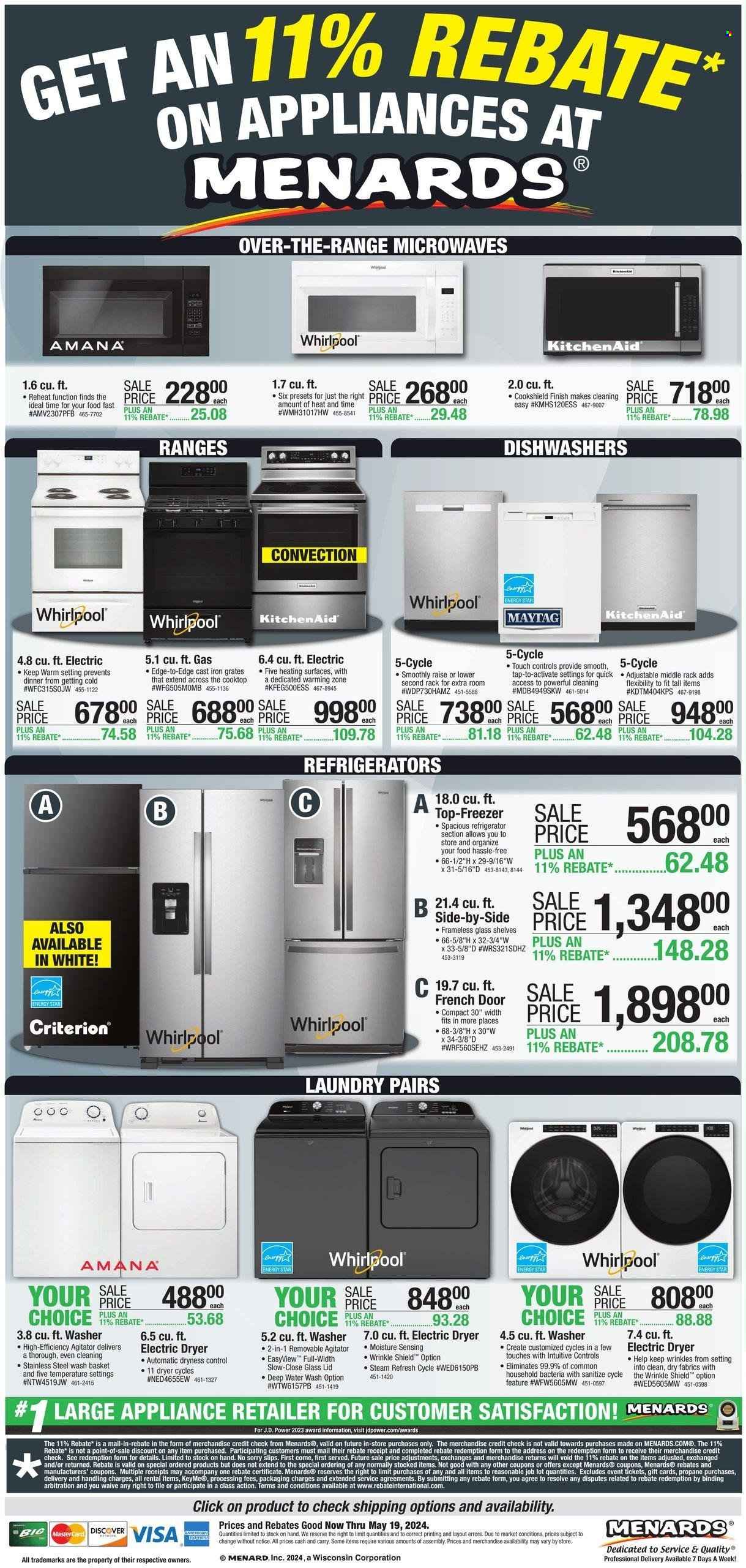 Menards ad - 05/09/2024 - 05/19/2024. Page 1