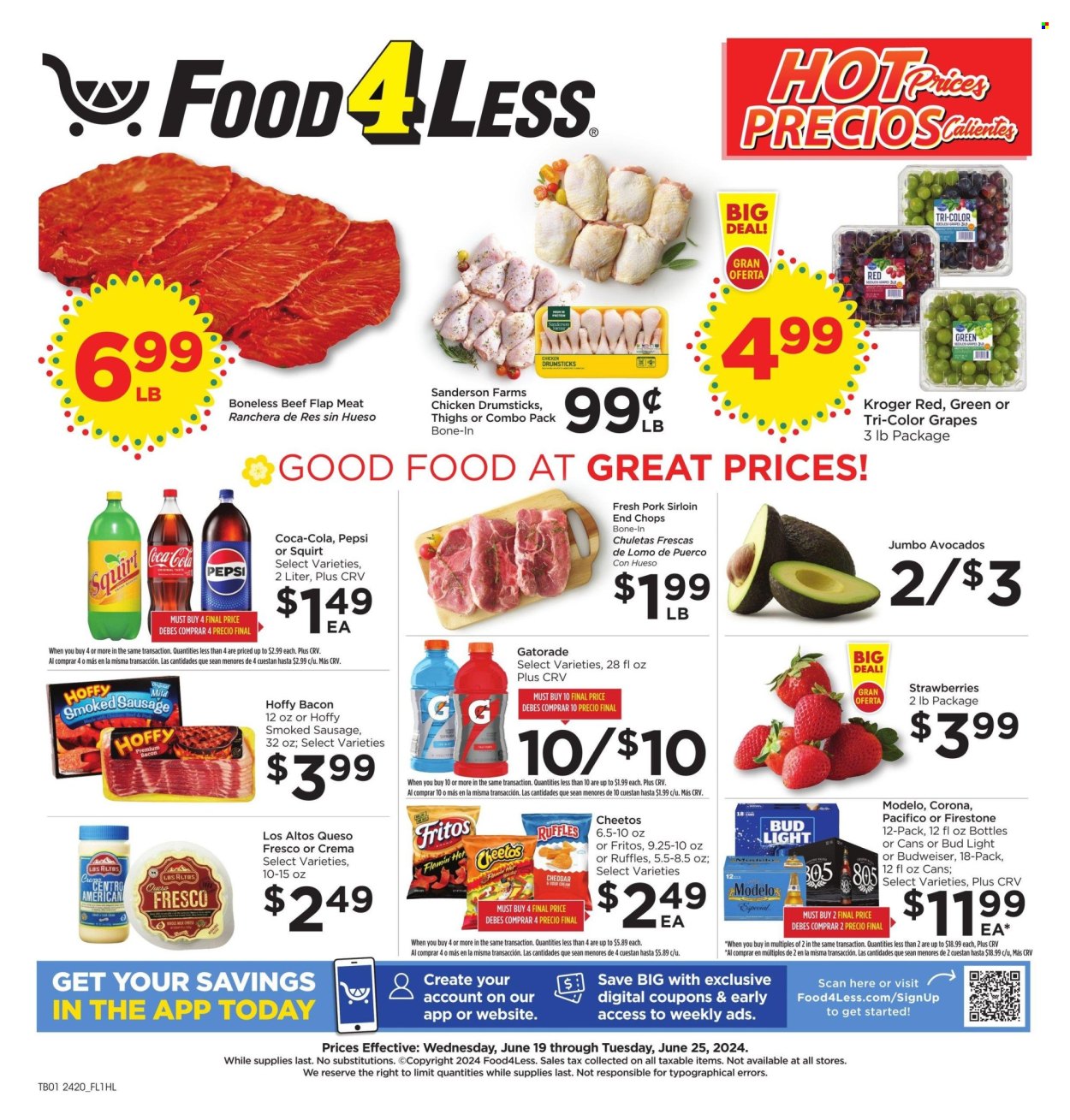 Food 4 Less ad - 06/19/2024 - 06/25/2024. Page 1