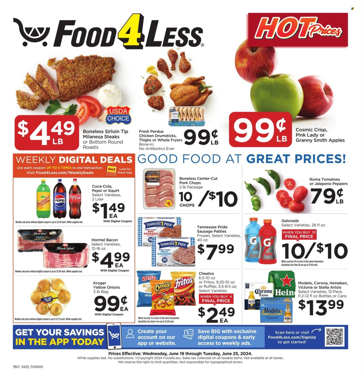 Food 4 Less ad - 06/19/2024 - 06/25/2024. Page 1