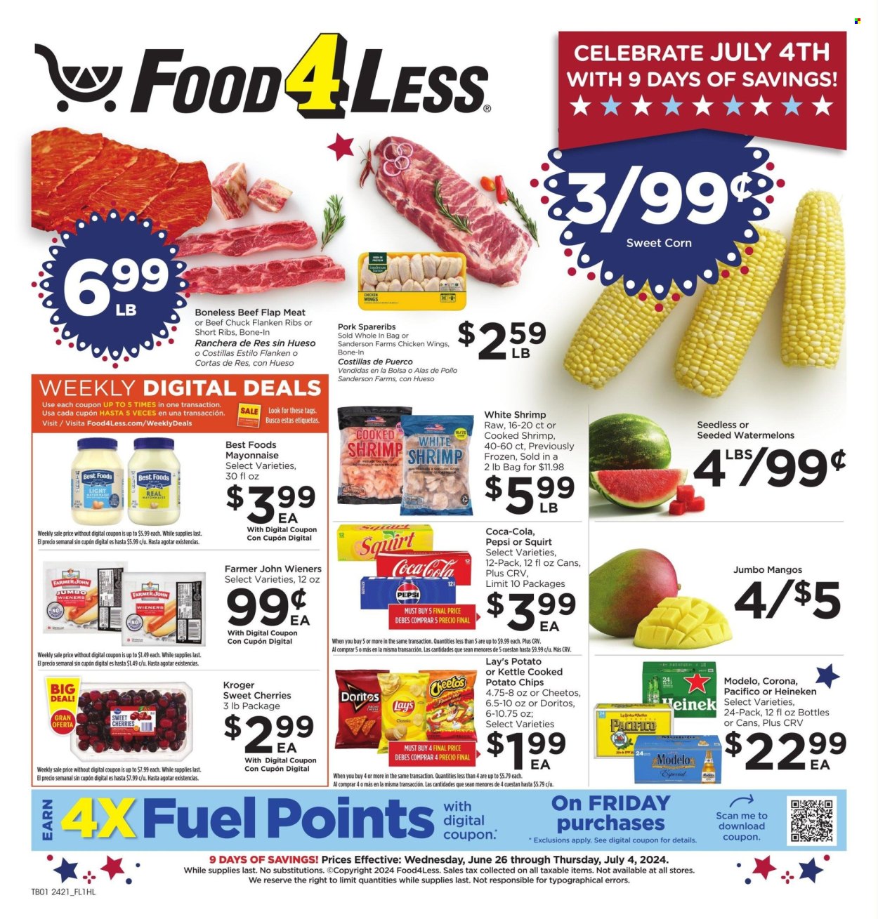 Food 4 Less ad - 06/26/2024 - 07/04/2024. Page 1