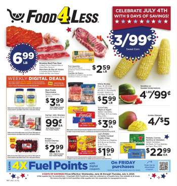 Food 4 Less Flyer - 06/26/2024 - 07/04/2024.