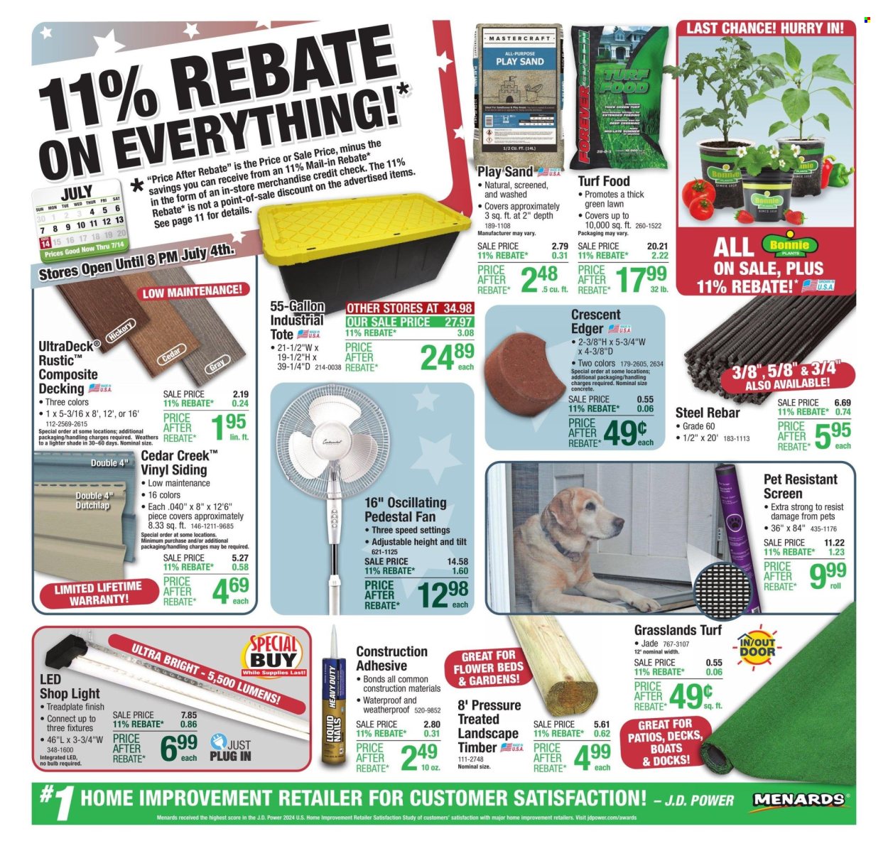 Menards ad - 07/04/2024 - 07/14/2024. Page 1
