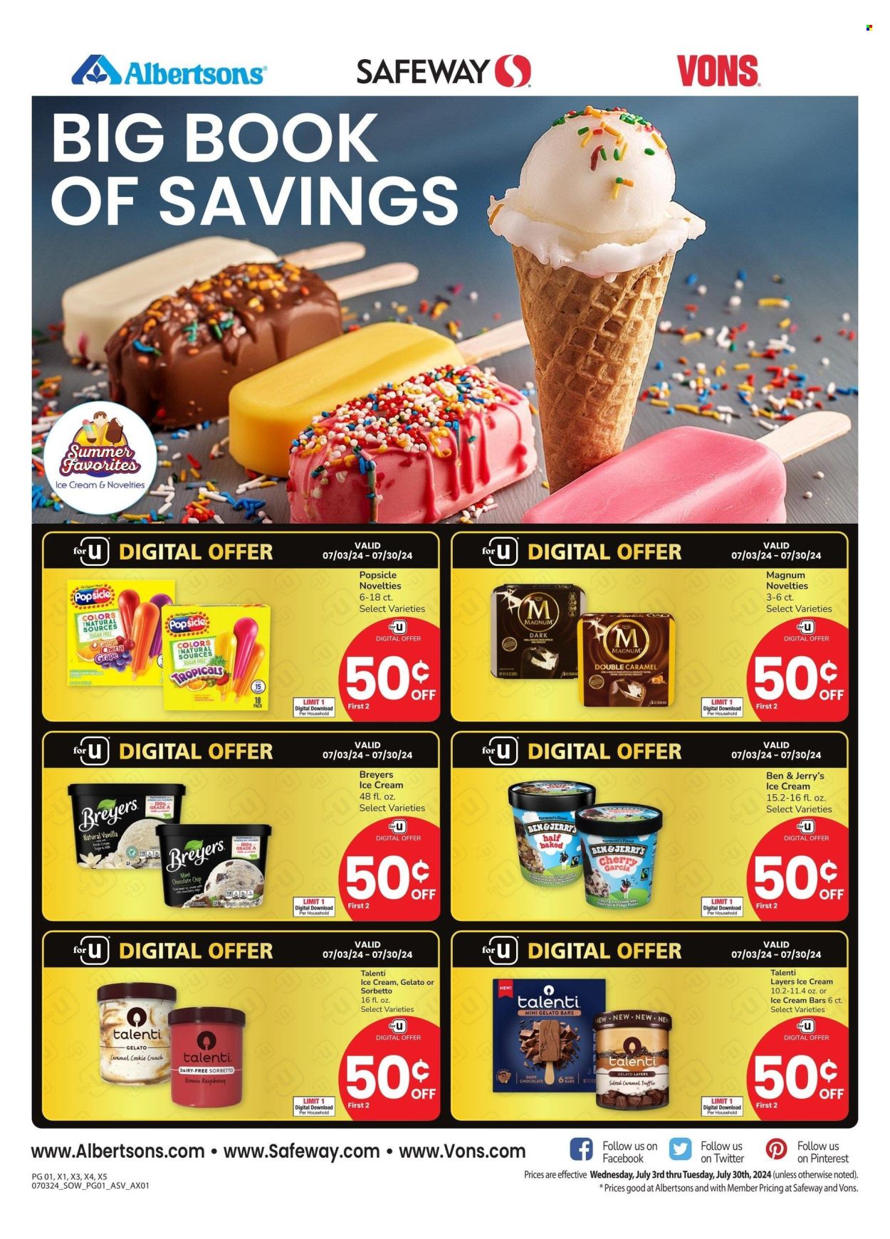 Safeway ad - 07/03/2024 - 07/30/2024. Page 1