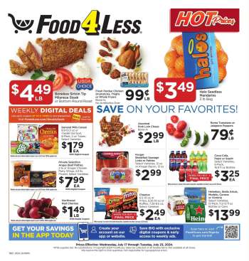 Food 4 Less Flyer - 07/17/2024 - 07/23/2024.