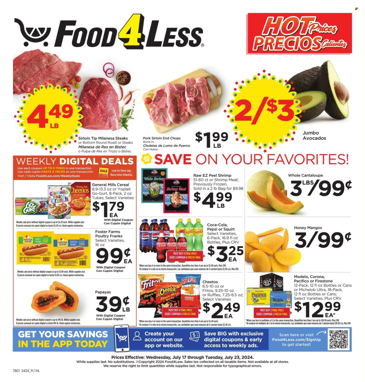 Food 4 Less ad - 07/17/2024 - 07/23/2024. Page 1