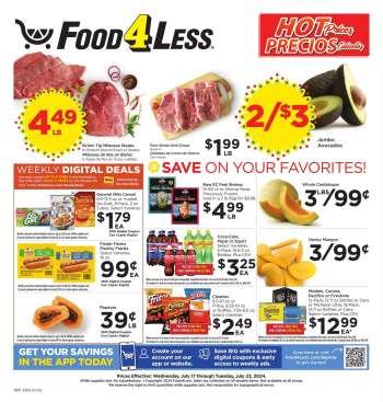 Food 4 Less Flyer - 07/17/2024 - 07/23/2024.