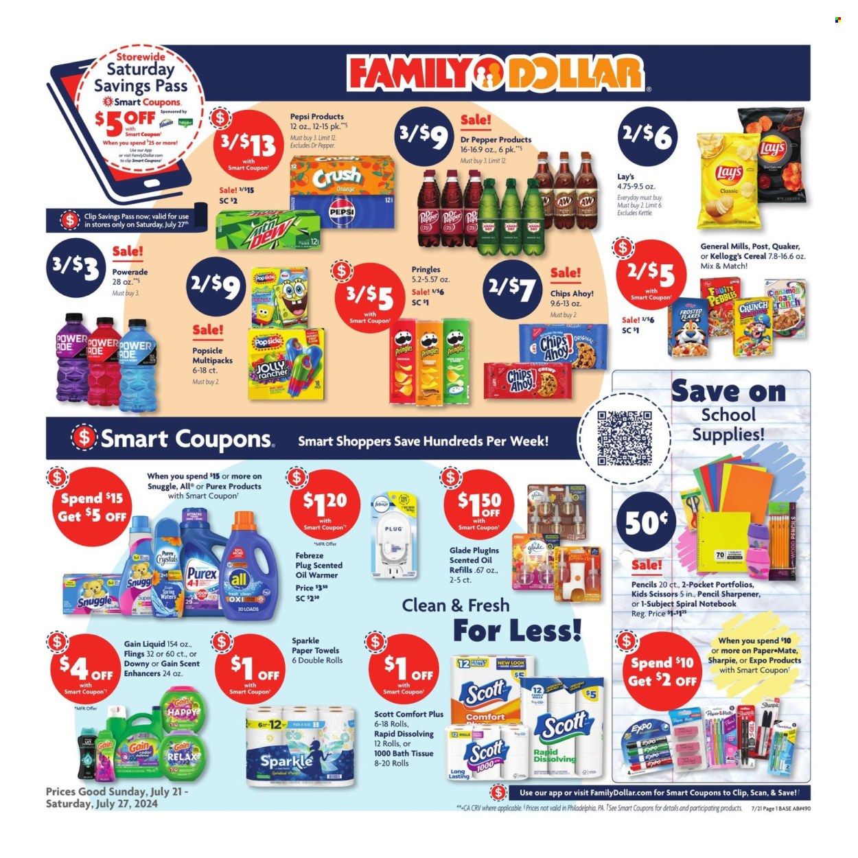 Family Dollar ad - 07/21/2024 - 07/27/2024. Page 1