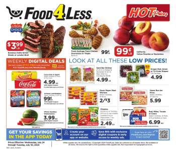 Food 4 Less Flyer - 07/24/2024 - 07/30/2024.