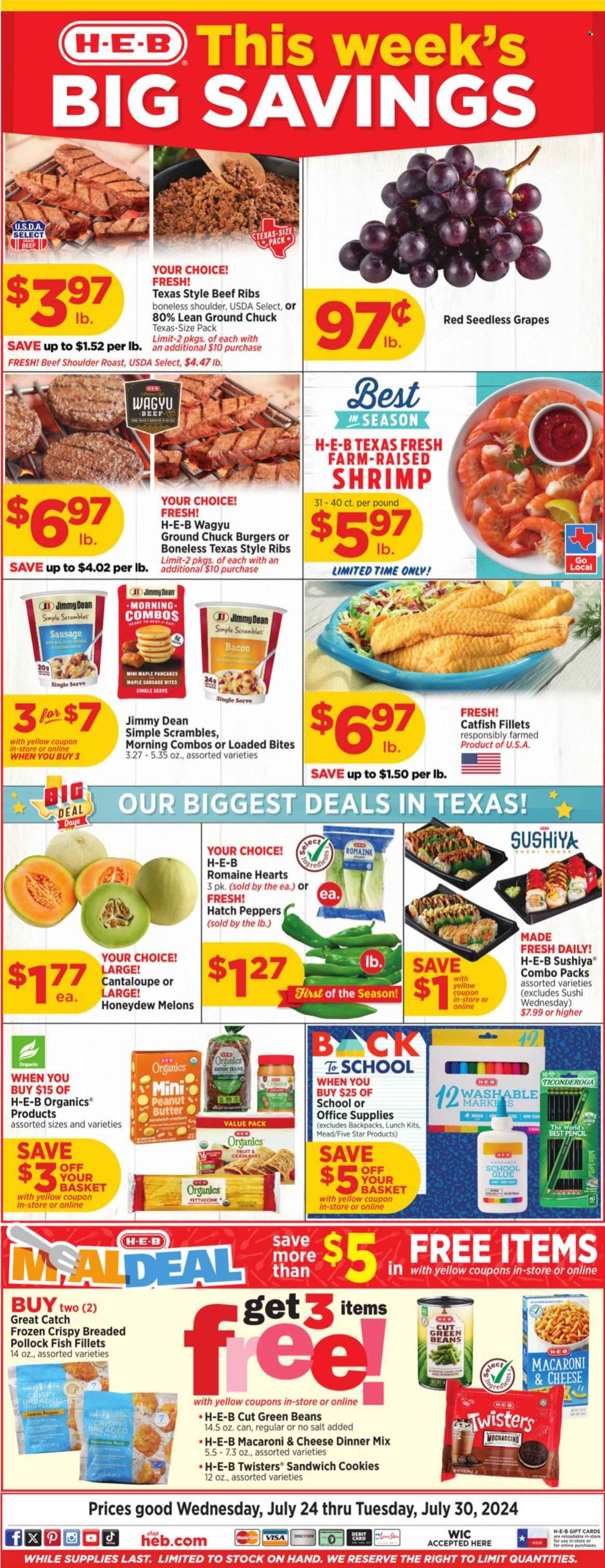 H-E-B ad - 07/24/2024 - 07/30/2024. Page 1