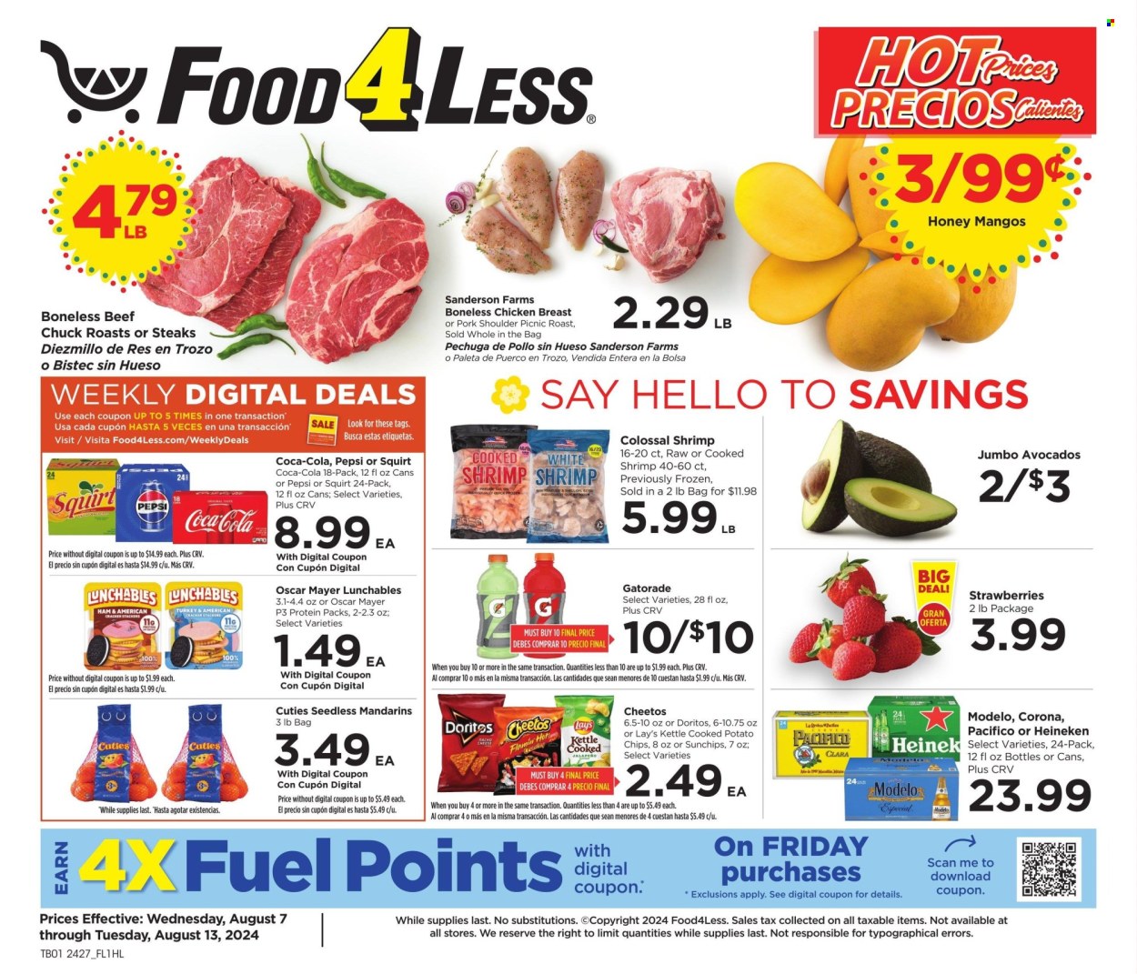 Food 4 Less ad - 08/07/2024 - 08/13/2024. Page 1