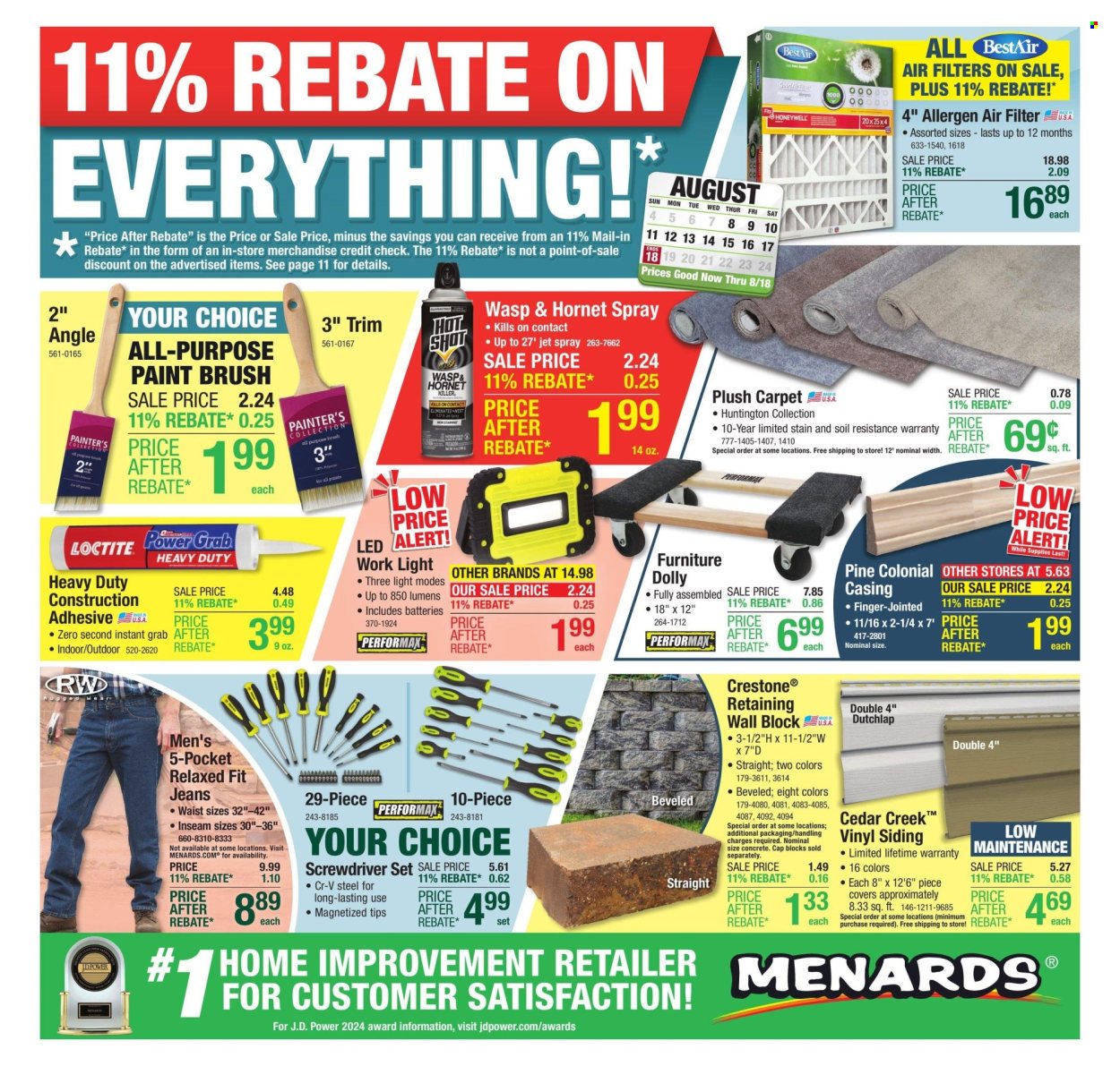 Menards ad - 08/08/2024 - 08/18/2024. Page 1