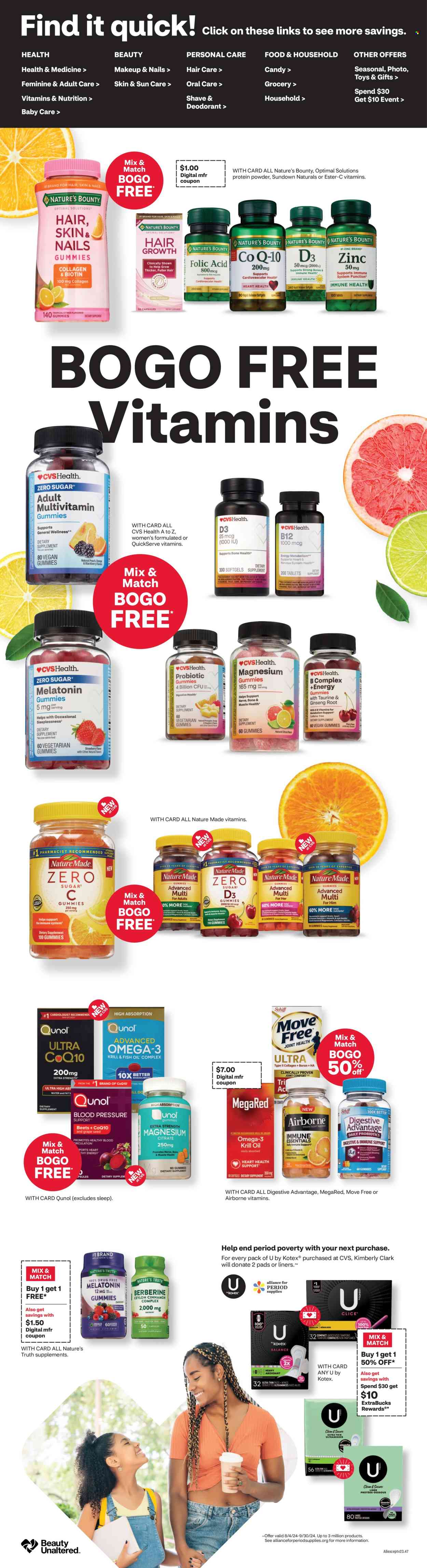 CVS Pharmacy ad - 08/11/2024 - 08/17/2024. Page 4