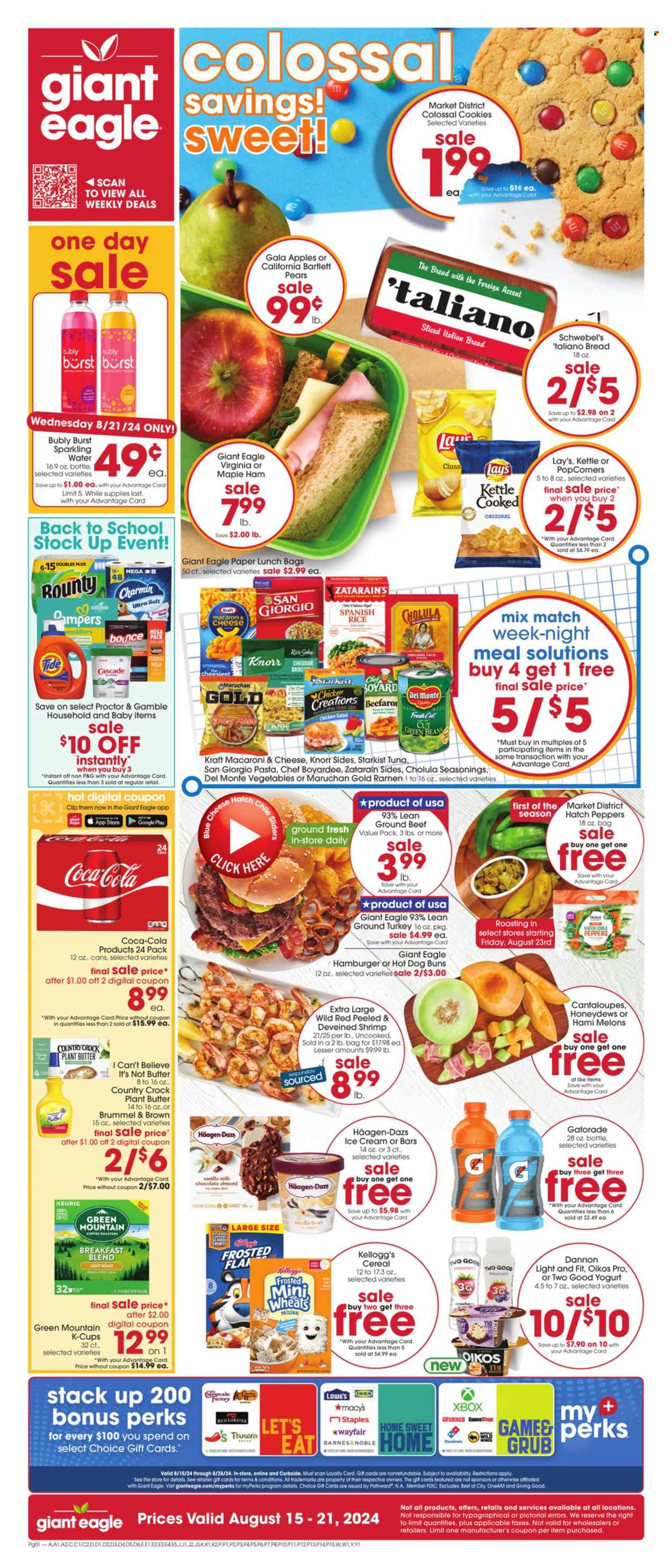 Giant Eagle ad - 08/15/2024 - 08/21/2024. Page 1