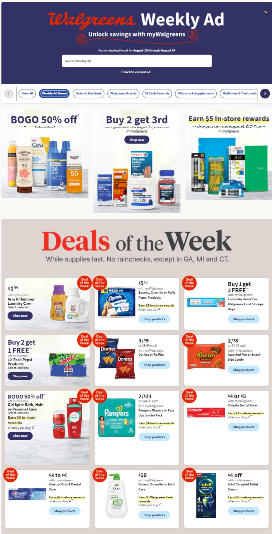 Walgreens ad - 08/18/2024 - 08/24/2024. Page 1