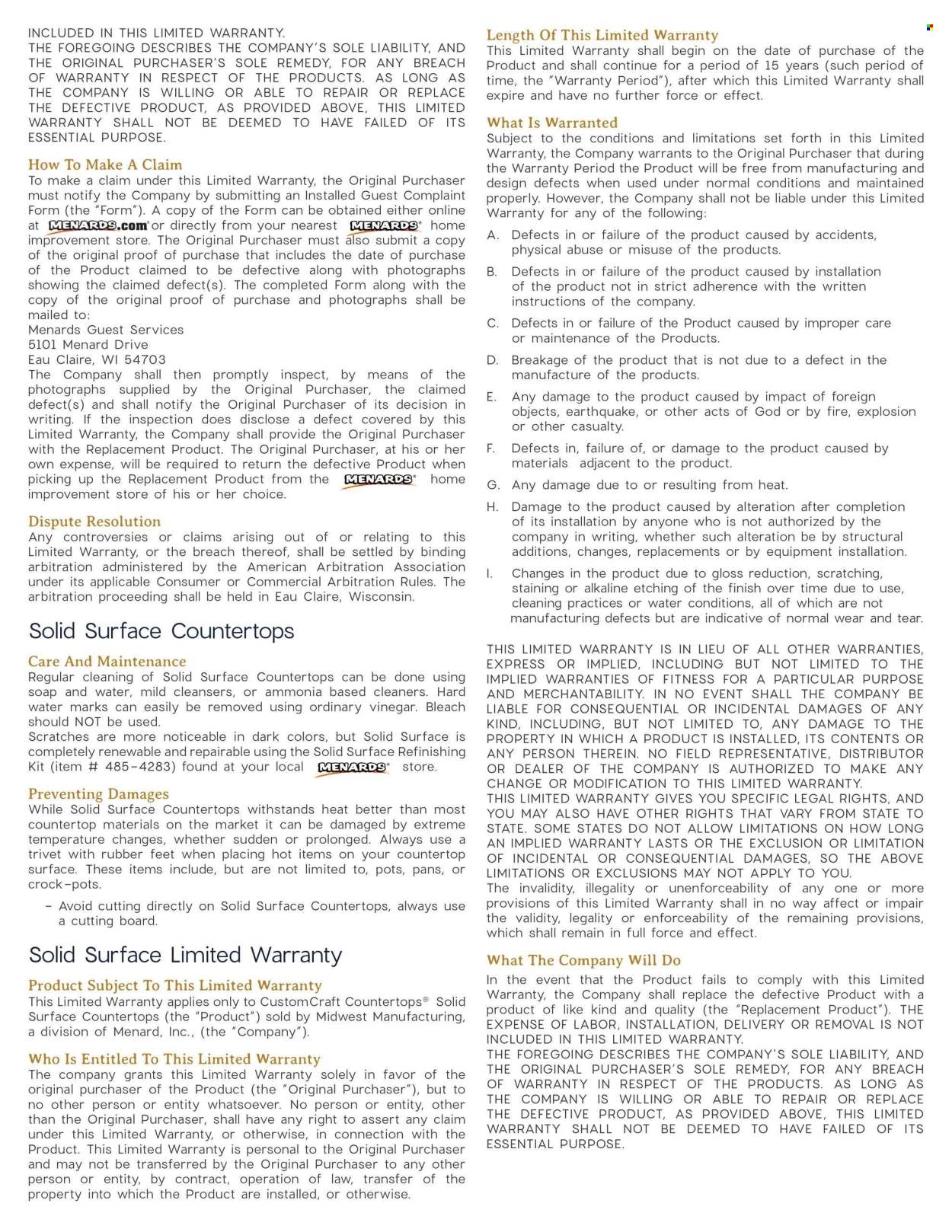 Menards ad - 08/10/2024 - 12/31/2024. Page 72
