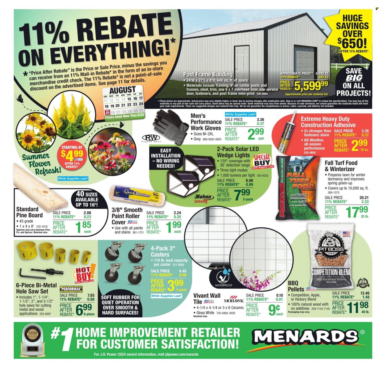 Menards ad - 08/15/2024 - 08/25/2024. Page 1