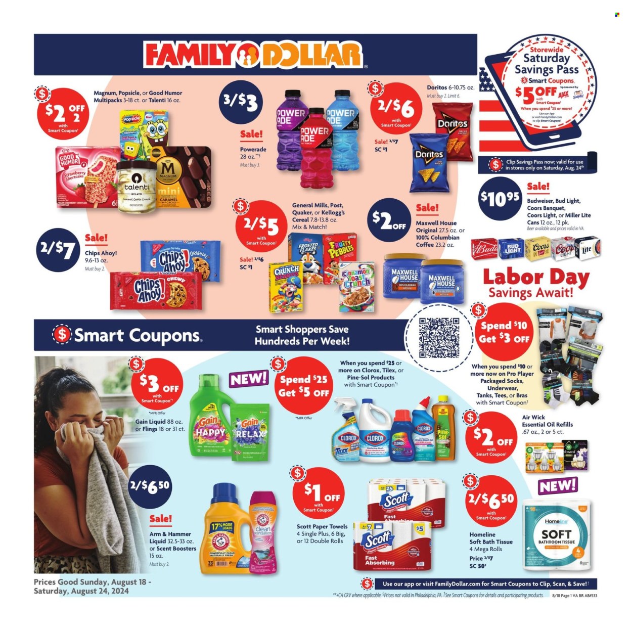 Family Dollar ad - 08/18/2024 - 08/24/2024. Page 1
