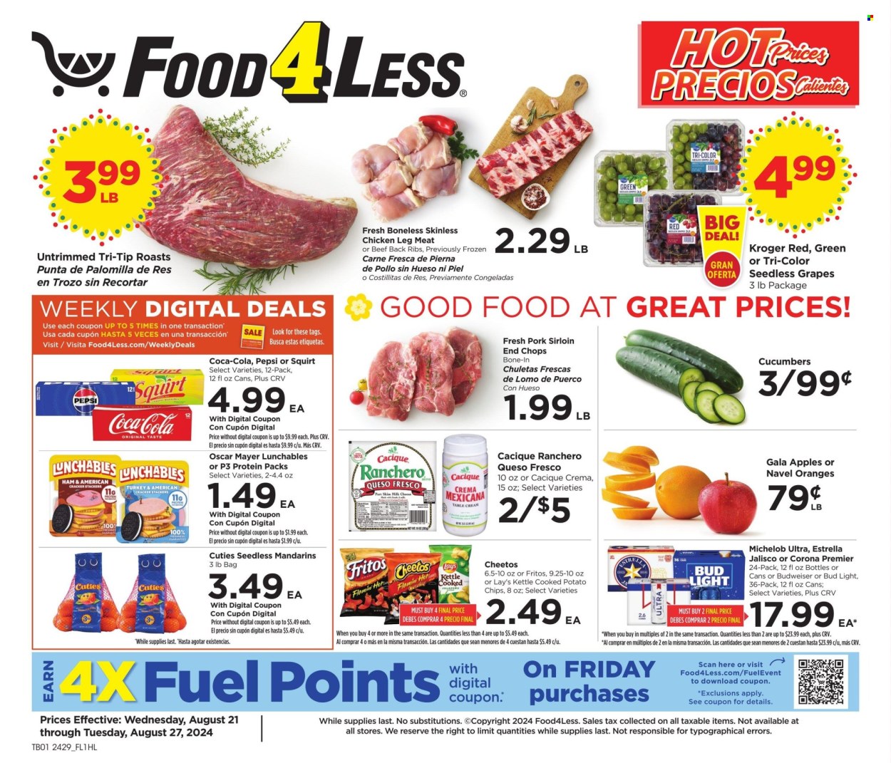 Food 4 Less ad - 08/21/2024 - 08/27/2024. Page 1