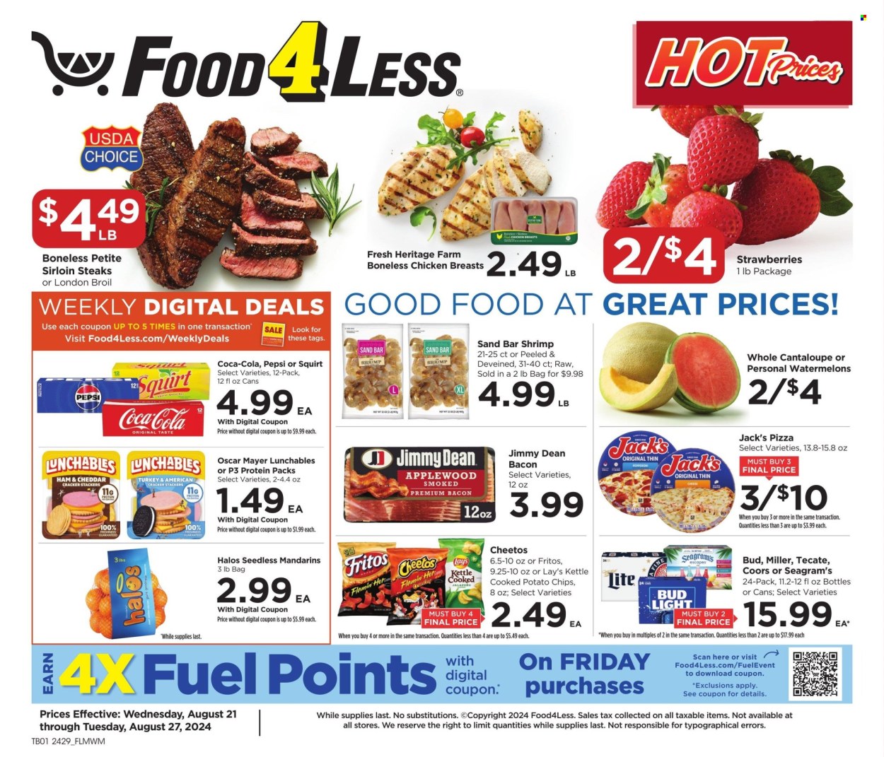 Food 4 Less ad - 08/21/2024 - 08/27/2024. Page 1