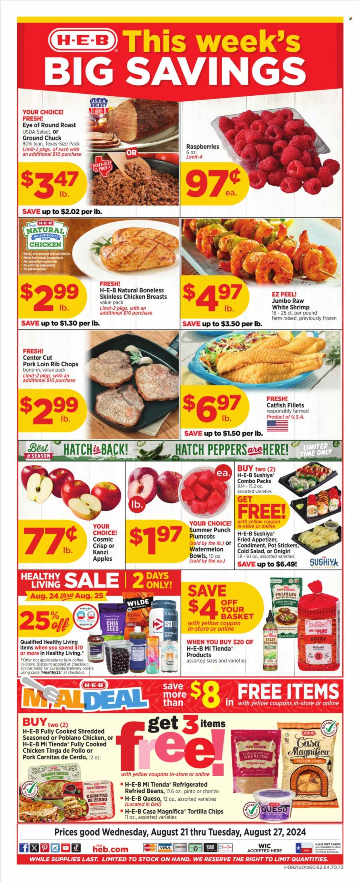 H-E-B ad - 08/21/2024 - 08/27/2024. Page 1