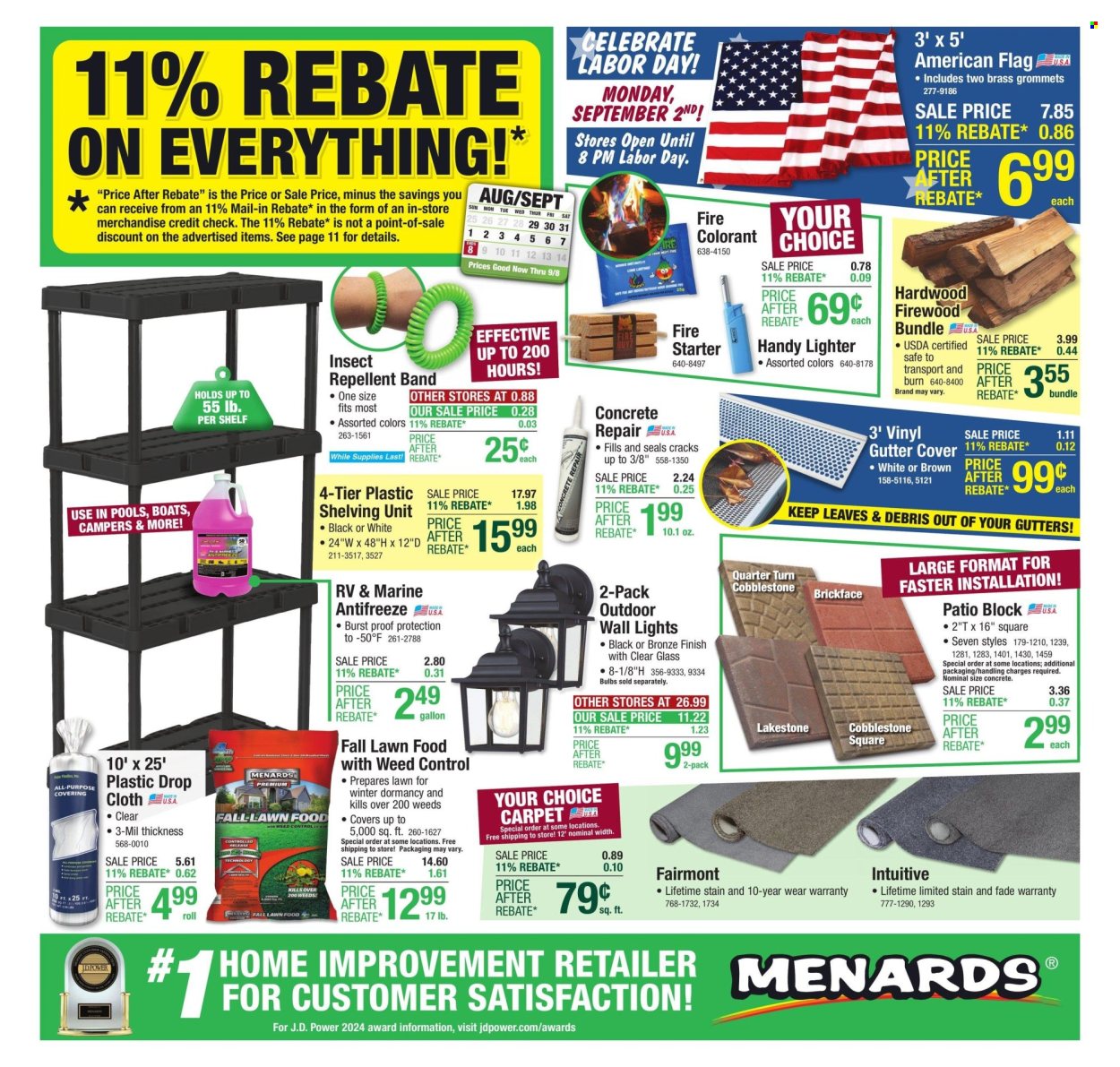 Menards ad - 08/29/2024 - 09/08/2024. Page 1