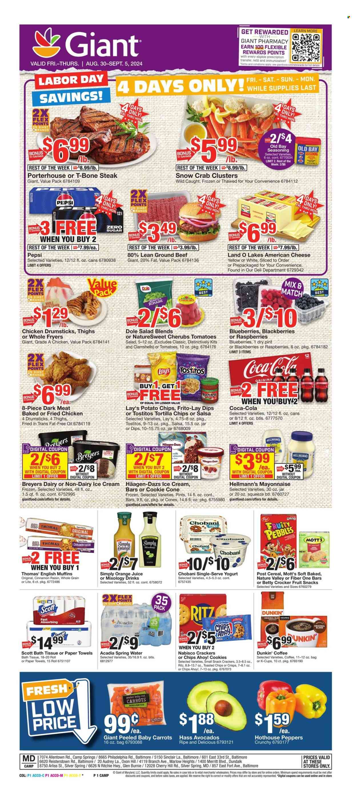 Giant Food ad - 08/30/2024 - 09/05/2024. Page 1