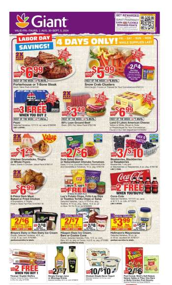 Giant Food Flyer - 08/30/2024 - 09/05/2024.