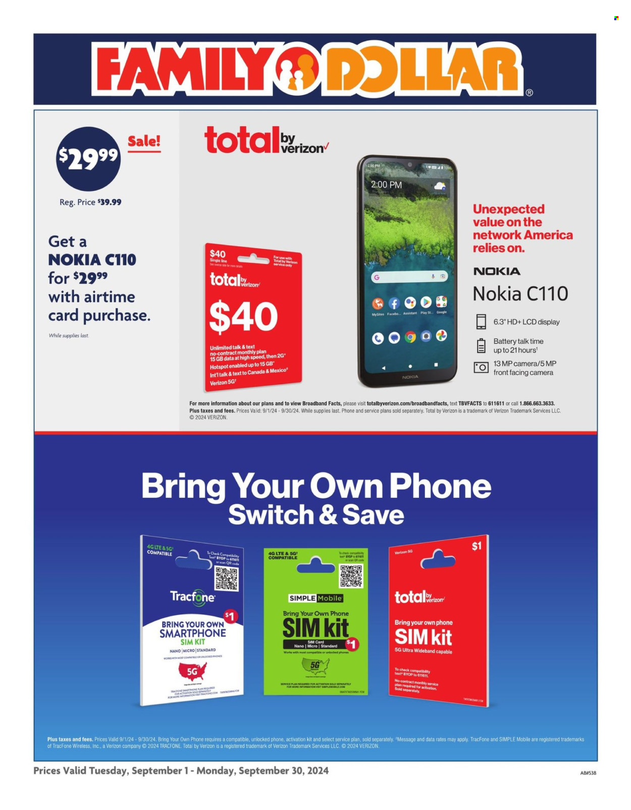 Family Dollar ad - 09/01/2024 - 09/30/2024. Page 2