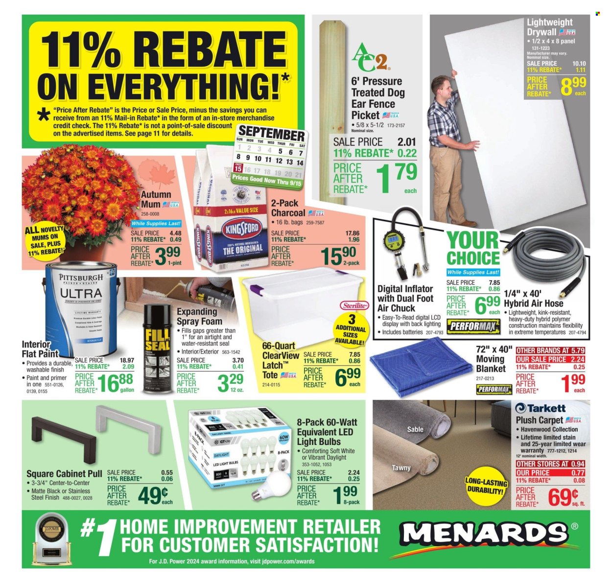 Menards ad - 09/05/2024 - 09/15/2024. Page 1