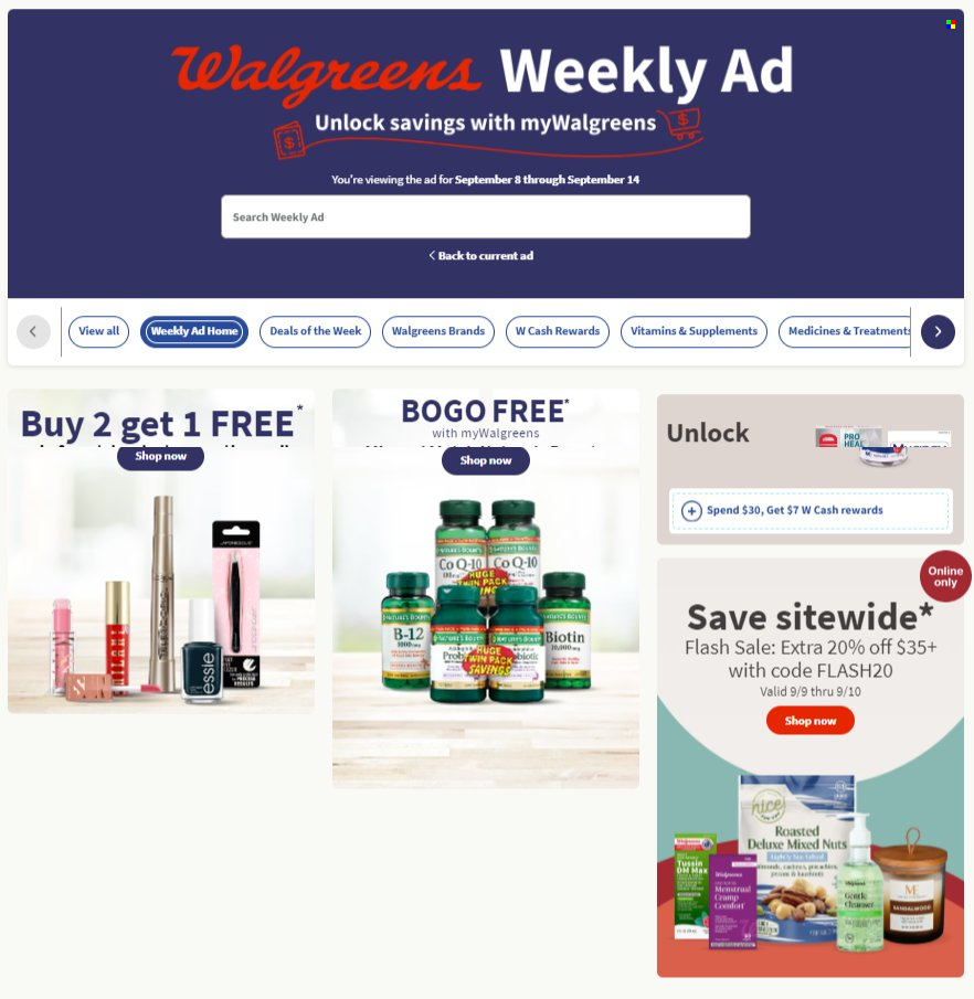 Walgreens ad - 09/08/2024 - 09/14/2024. Page 1
