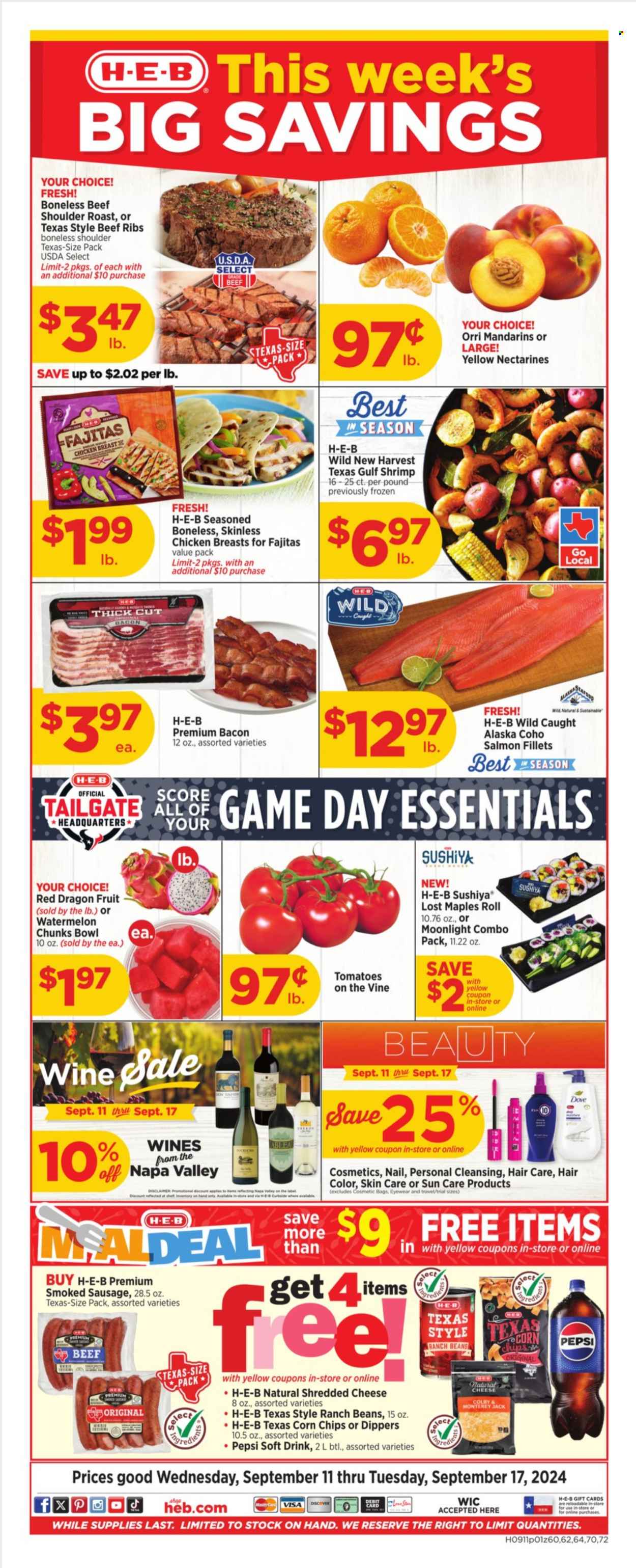 H-E-B ad - 09/11/2024 - 09/17/2024. Page 1
