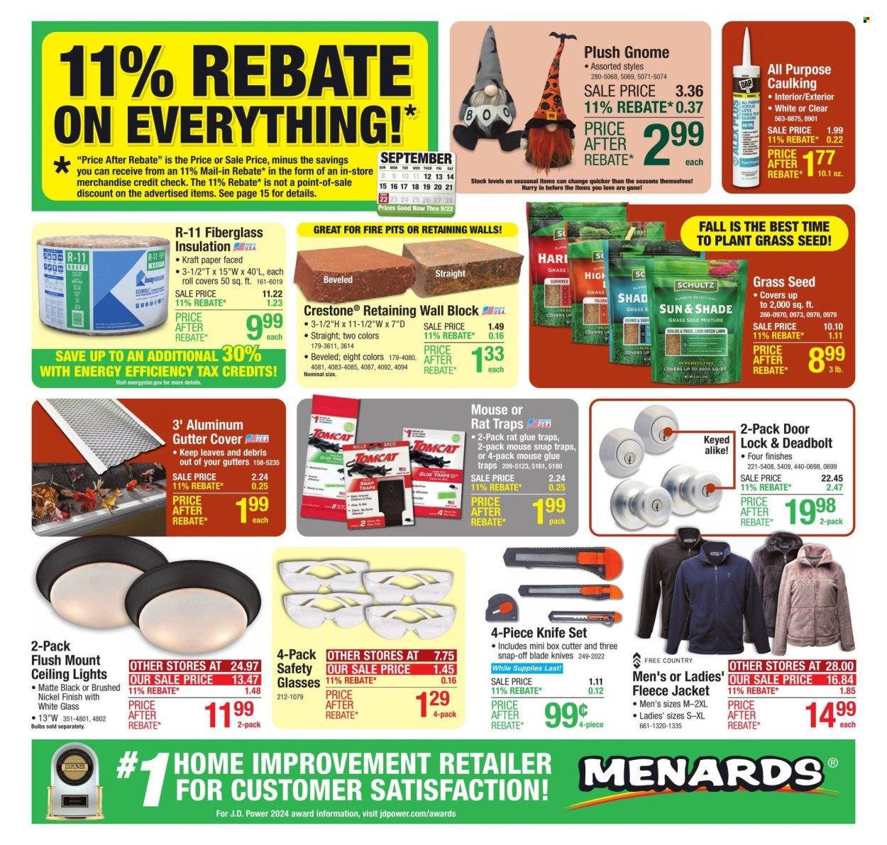 Menards ad - 09/11/2024 - 09/22/2024. Page 1