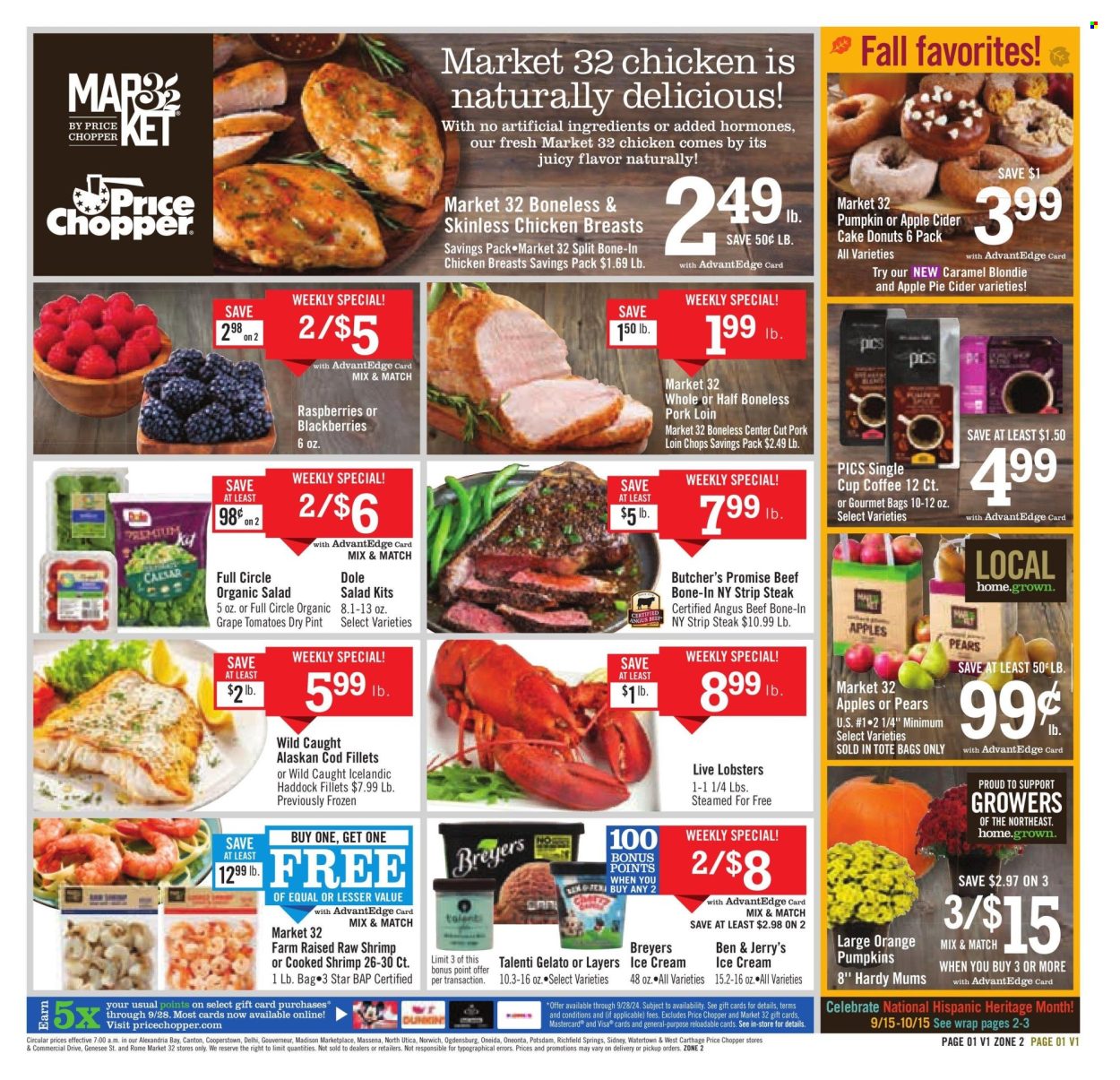 Price Chopper ad - 09/15/2024 - 09/21/2024. Page 1