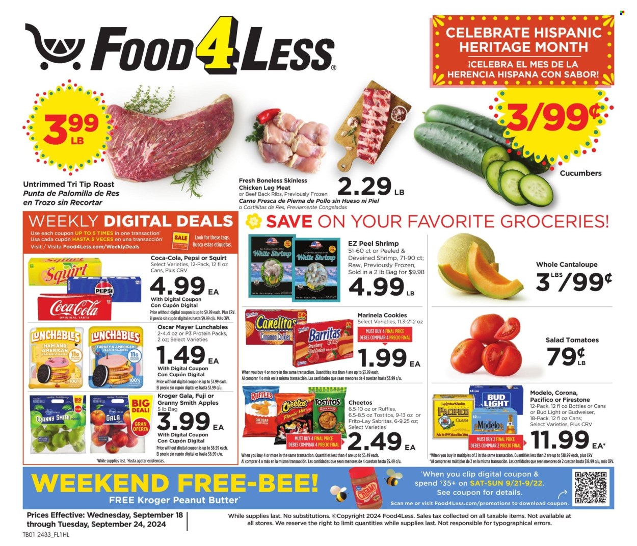 Food 4 Less ad - 09/18/2024 - 09/24/2024. Page 1