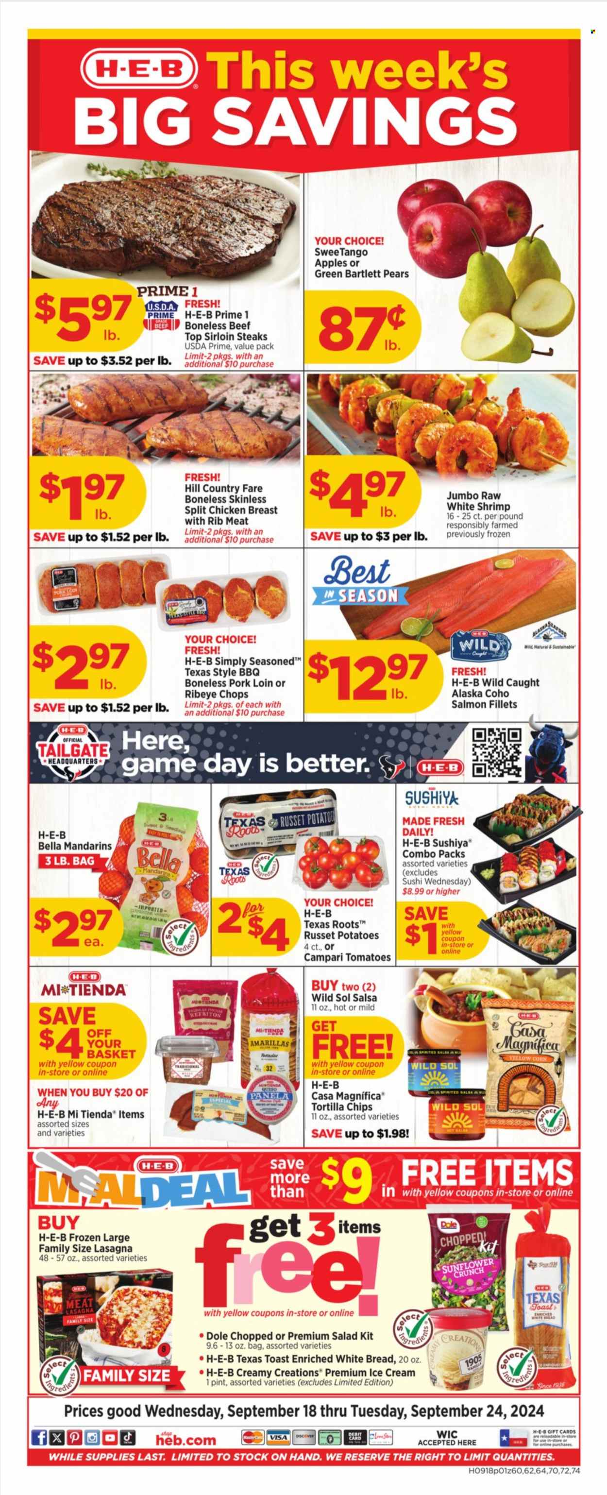 H-E-B ad - 09/18/2024 - 09/24/2024. Page 1