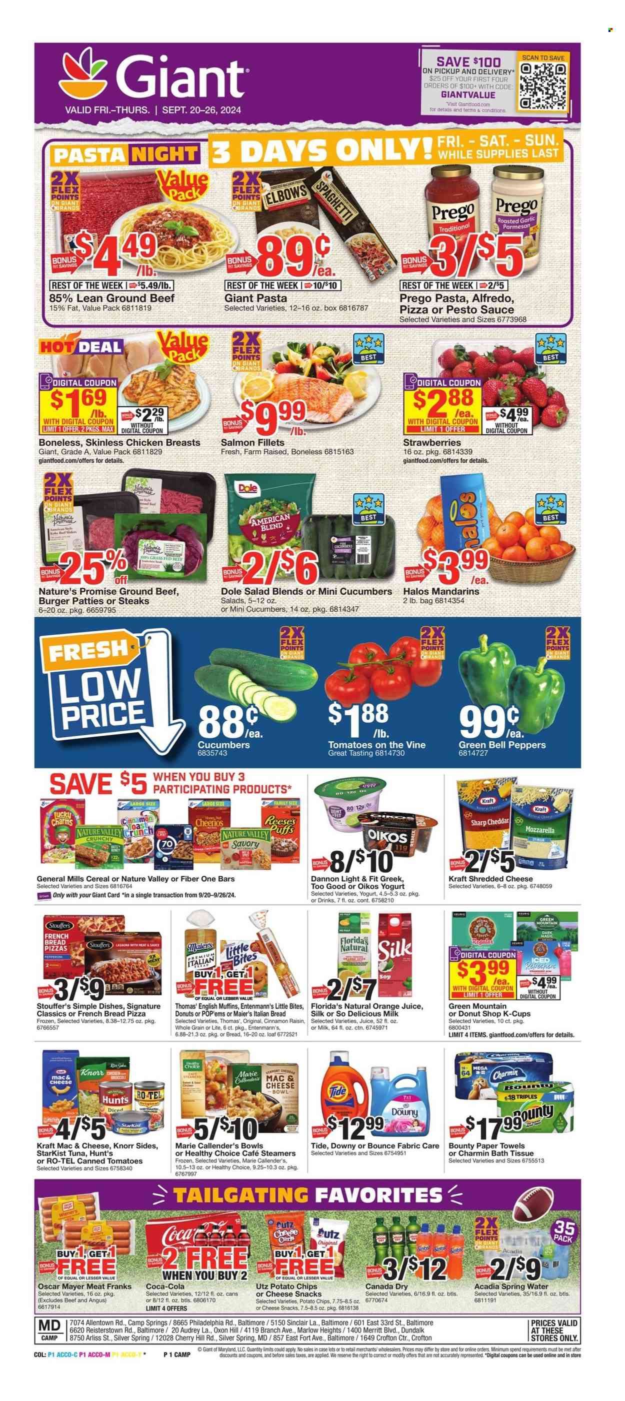 Giant Food ad - 09/20/2024 - 09/26/2024. Page 1