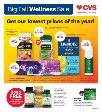 CVS Pharmacy Flyer - 09/22/2024 - 09/28/2024.