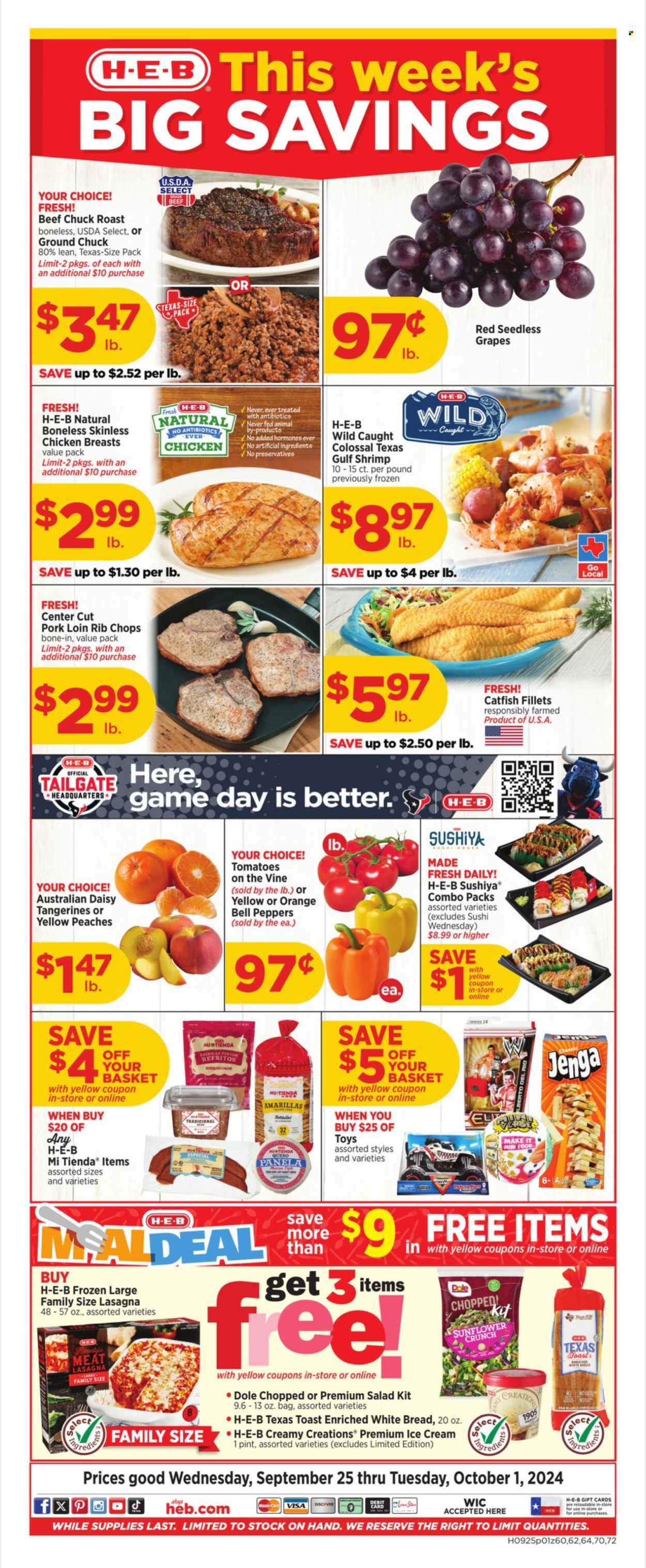 H-E-B ad - 09/25/2024 - 10/01/2024. Page 1