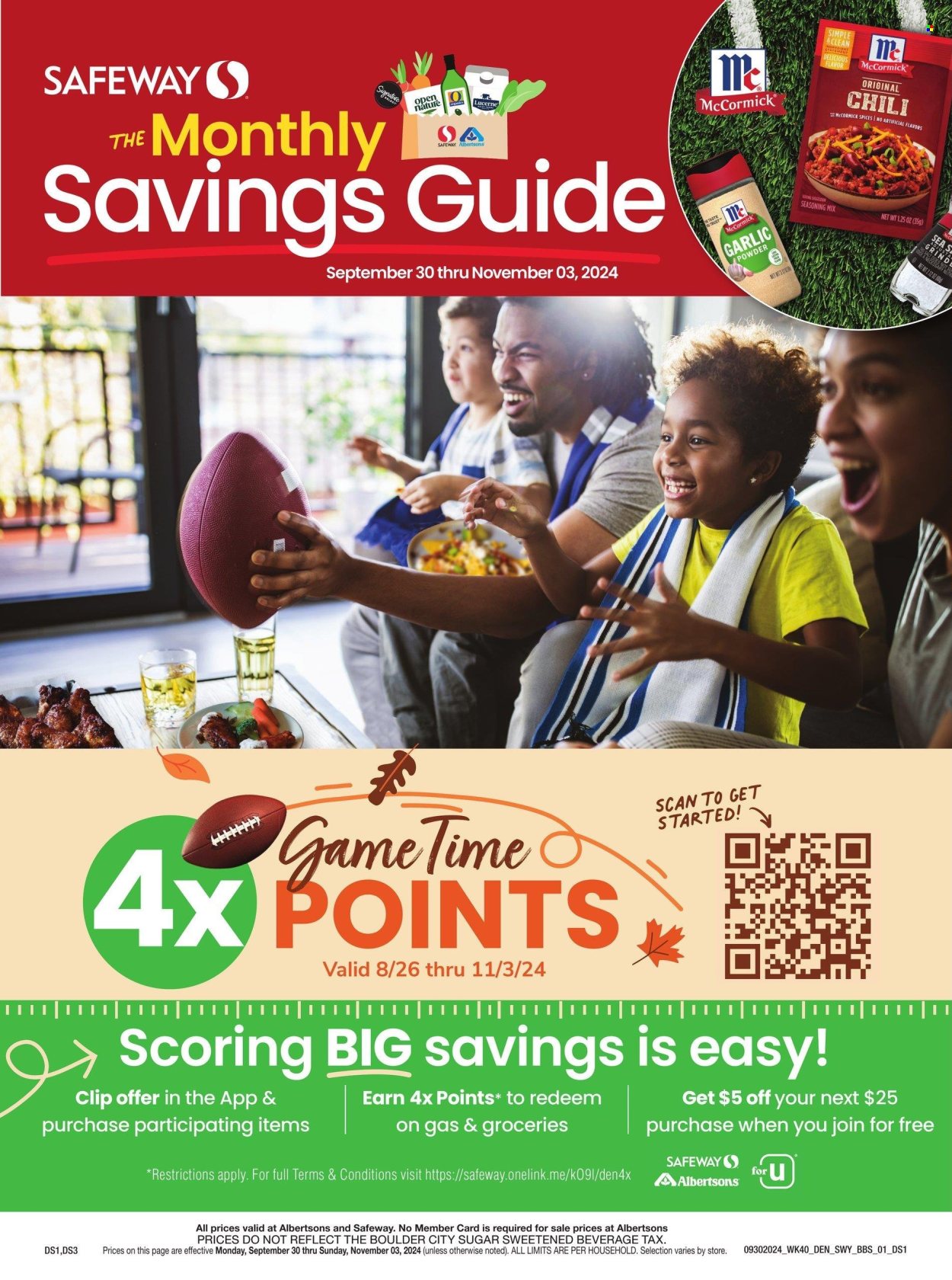 Safeway ad - 09/30/2024 - 11/03/2024. Page 1