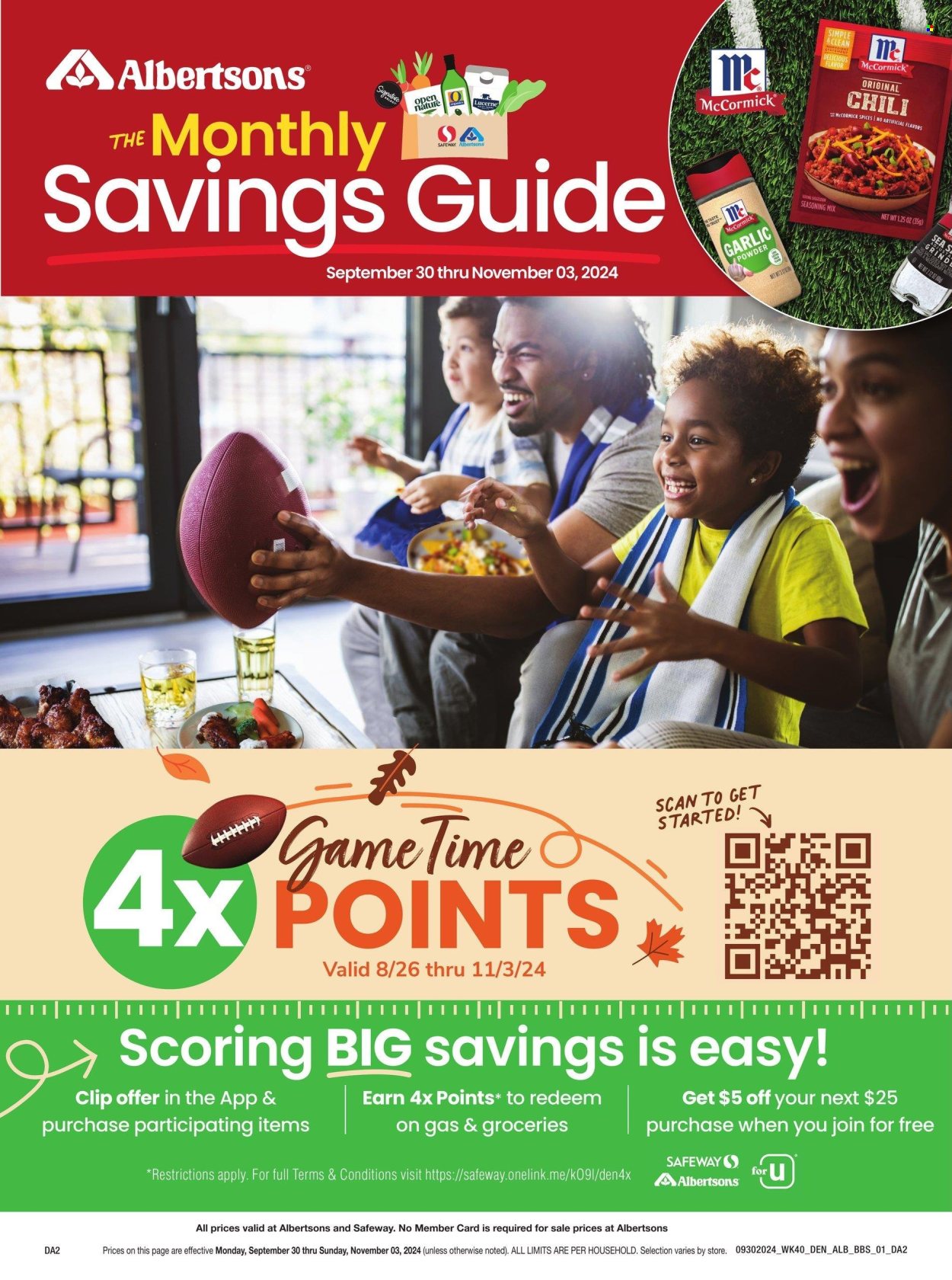 Albertsons ad - 09/30/2024 - 11/03/2024. Page 1