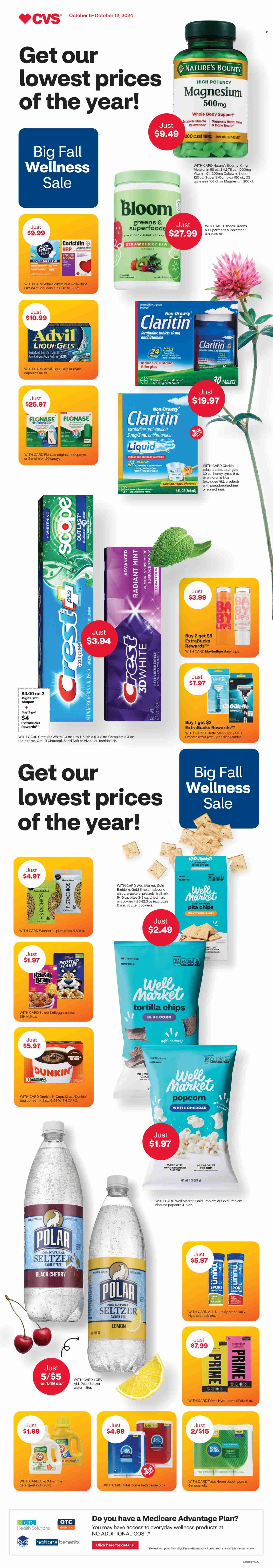 CVS Pharmacy ad - 10/06/2024 - 10/12/2024. Page 1