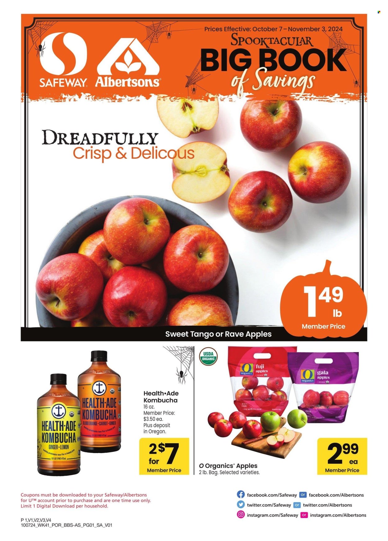 Safeway ad - 10/07/2024 - 11/03/2024. Page 1