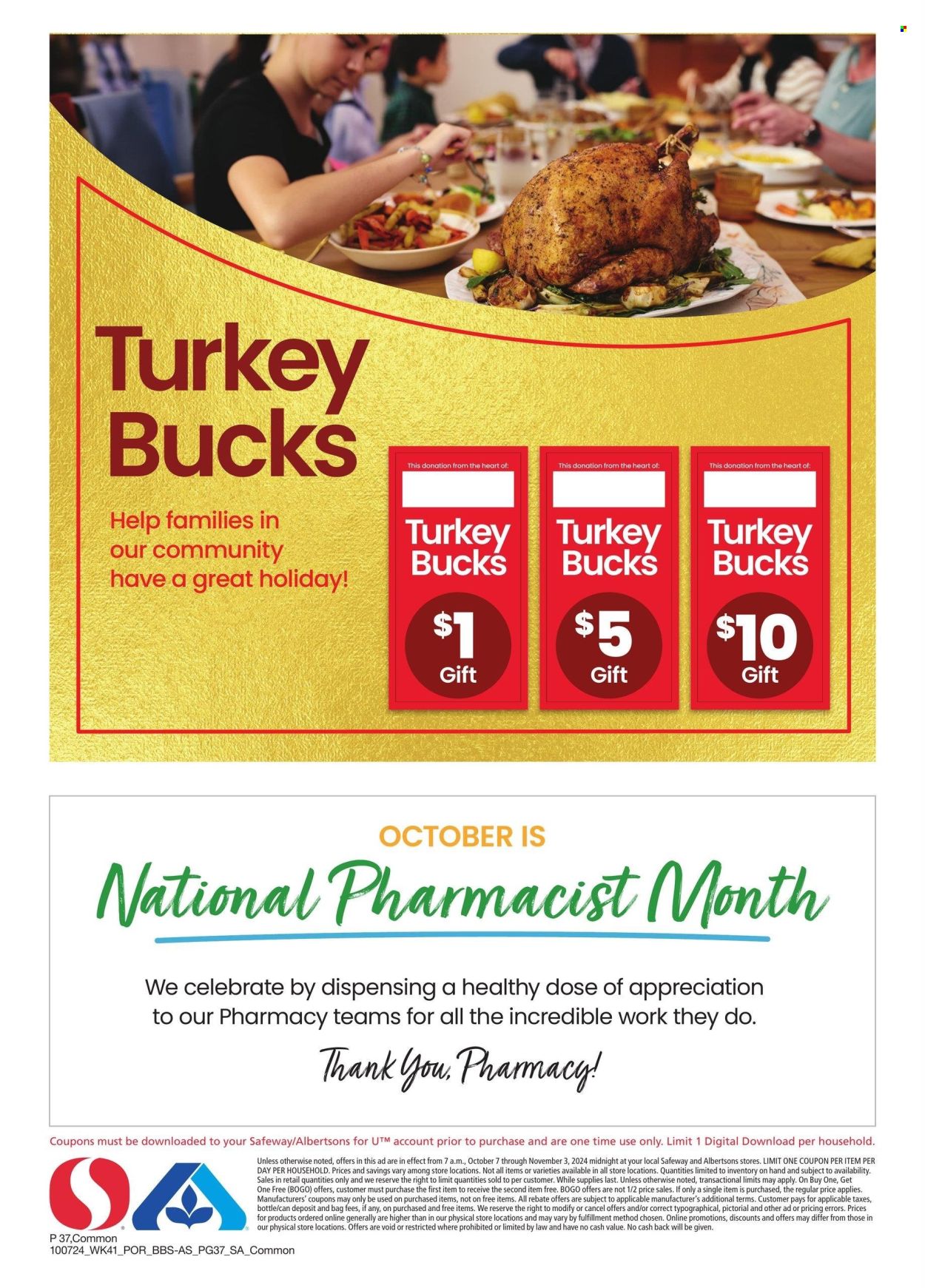 Safeway ad - 10/07/2024 - 11/03/2024. Page 37