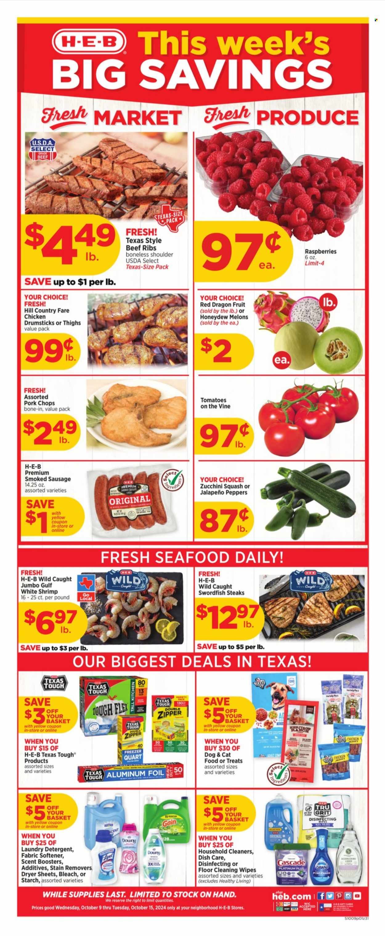 H-E-B ad - 10/09/2024 - 10/15/2024. Page 1