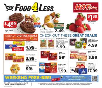 Food 4 Less Flyer - 10/16/2024 - 10/22/2024.