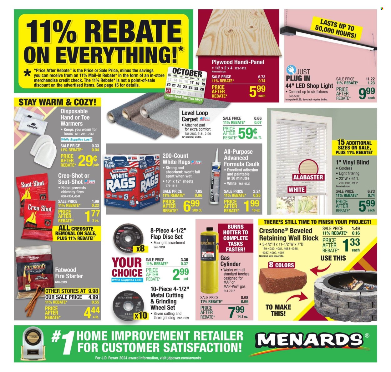 Menards ad - 10/17/2024 - 10/27/2024. Page 1