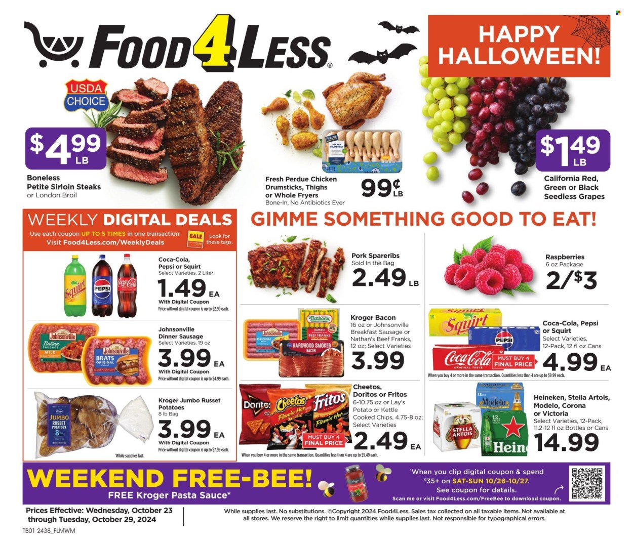 Food 4 Less ad - 10/23/2024 - 10/29/2024. Page 1