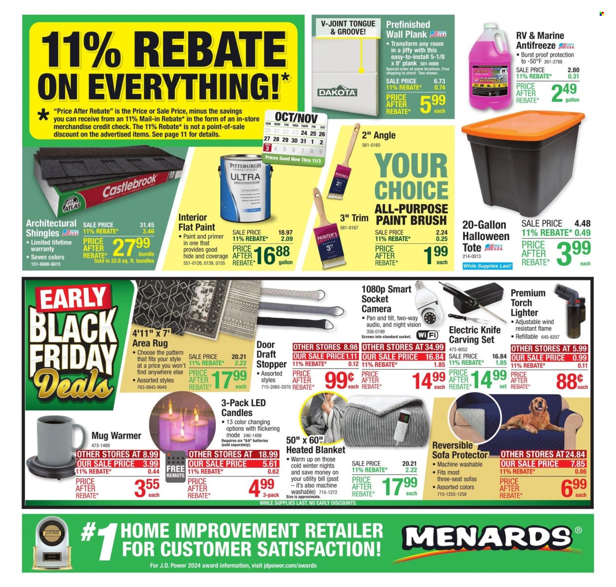 Menards ad - 10/24/2024 - 11/03/2024. Page 1