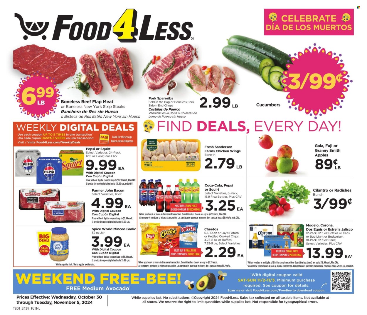 Food 4 Less ad - 10/30/2024 - 11/05/2024. Page 1